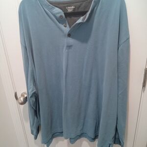 St. John's Bay Men's Big & Tall Size 4XL Blue Henley Shirt